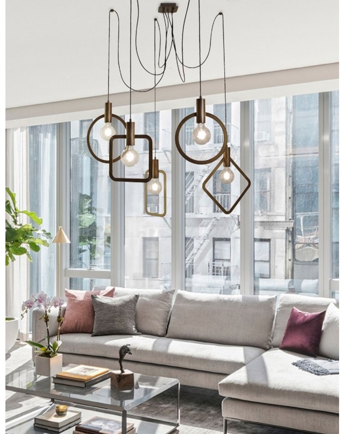 Cartesio Sospensione 5 luci